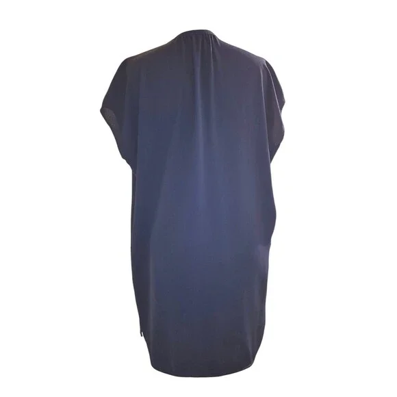 VINCE POPOVER WOMEN'S NAVY BLUE MINIMALIST CAREER BASIC POPLIN DRESS Size M - Picture 8 of 8